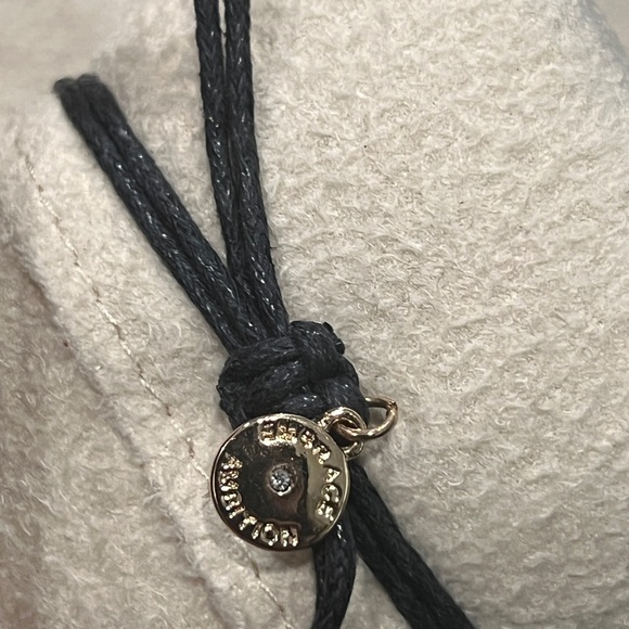Tory Burch Black Cord Bracelet with Gold Emblem - Picture 4 of 6
